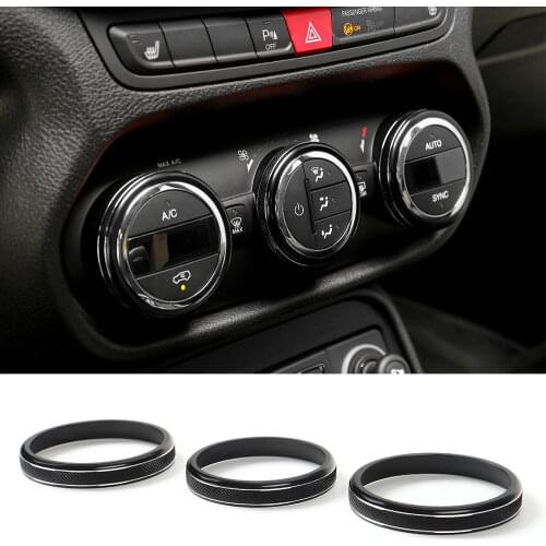 Black AC Air Condition Switch Button Trim Ring 14+ for Jeep Renegade Accessories