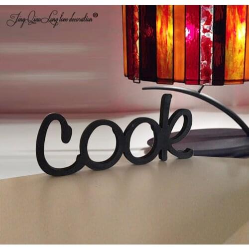 Rustic home sign COOK - restaurant decor - kitchen decor - ditressed sign - black