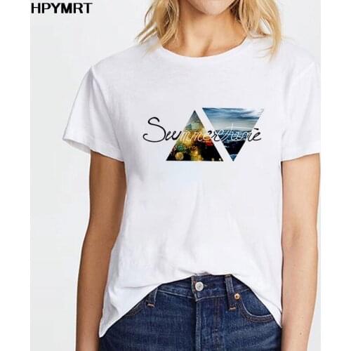 Women Graphic Summer Time Printing T Shirts Short Sleeve Harajuku T-shirt Funny Vintage Camisetas Mujer Fashion Tees Female Tops