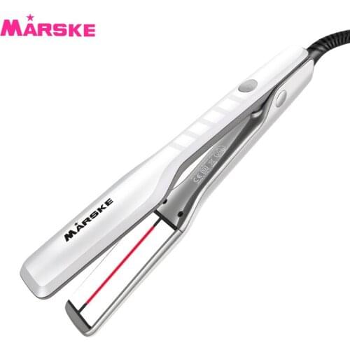 MARSKE Infrared Hair Straightener Temperature Adjustable Ceramic Flat Iron Pulling Straight Hair Irons Splint Plasma Hair Tools