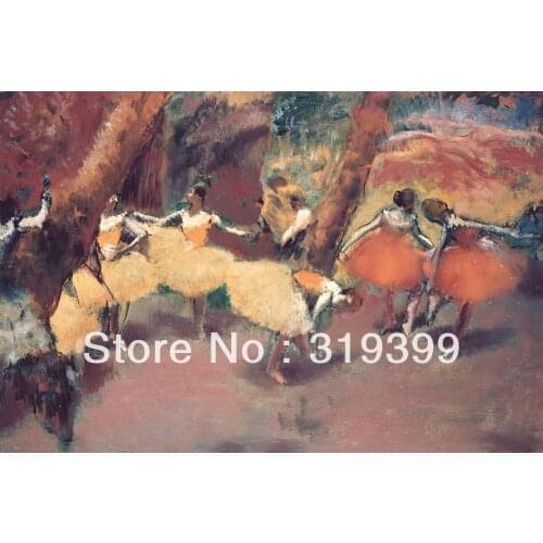 Oil Painting Reproduction on Linen Canvas,Before the Performance by edgar degas ,Free DHL Shipping,handmade,Top Quality