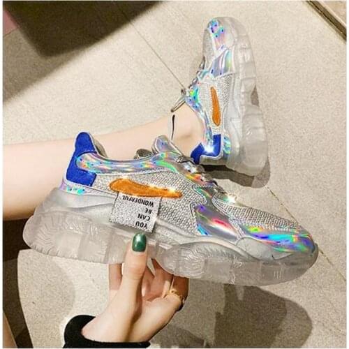Summer Massive Womens Running Shoes Sports Women Sneakers Platform Women Sport Sneakers Transparent Crystal Deporte GMB-1731