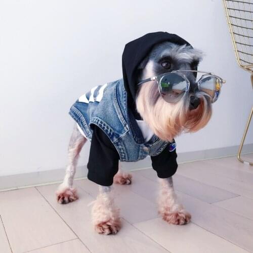 Fashion Dog Vest for Small Dogs French Bulldog Denim Coat Jacket for Chihuahua Pug Puppy Pet Apparel PC0930