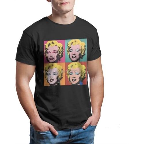 Vintage Alternative Funny Artwork Andy Warhol Marilyn Classic T Shirt Men Tshirt Men Cotton Tees Harajuku Streetwear