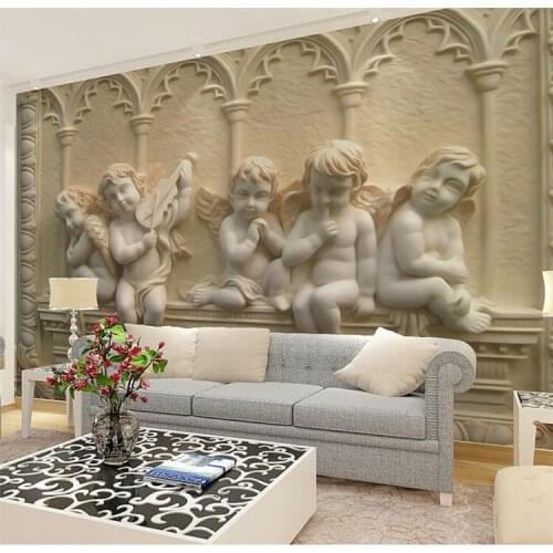 Custom 3d mural wallpaper European style painting stereoscopic relief jade living room TV backdrop bedroom photo wall paper 3d