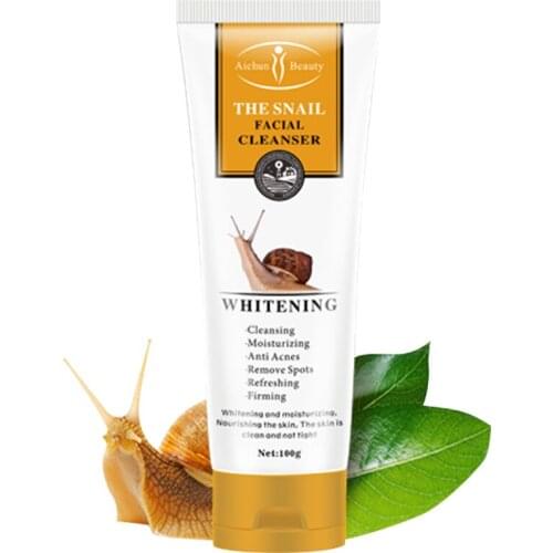 100g Snail Facial Cleanser Refreshing Moisturizing Brighten Hydrating Shrink Pores Whitening Deep Cleaning Anti-Aging Face Care