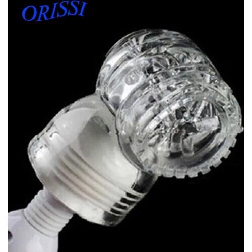 ORISSI Sex Toy Wand AV Massager Cap Masturbator for Men AV Massager Head Transparent Male Masturbation