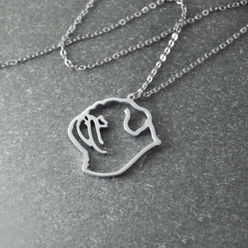 Pug necklace, Pug pendant, animal necklace ,alloy dog necklace , pet memorial gift, Pug charm
