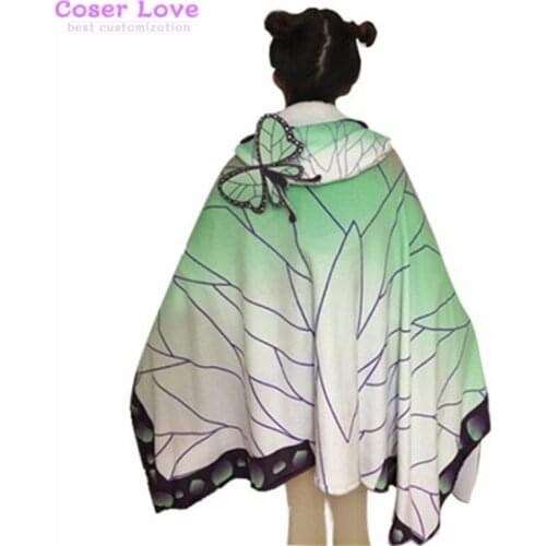 Demon Slayer Kimetsu no Yaiba Warm Plush Hooded Cloak Cape Flannel Blanket Nezuko Kochou Kanawo Cosplay Christmas Party Clothing