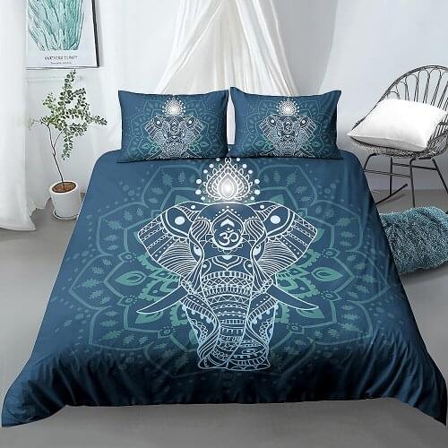 Bohemian Style African Elephant Pattern Printed Quilt Covers Bedding Sets for Home Hotel Bedroom Duvet Cover Home Bed Decor