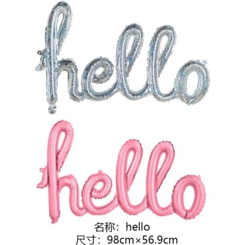 Festive Supplies Event Ballons Aluminium Foil Color letter Hello Wedding Party Decoration Balloon