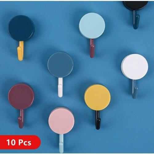 Strong non-marking hooks kitchen bathroom sticky hooks no hole punch wall hooks convenient coat hooks Decorative hooks