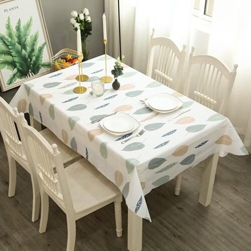 Leaf Printed Rectangula Tablecloth Waterproof Oilproof Kitchen Dining Table Colth Cover Mat Oilcloth Antifouling Nappe De Table