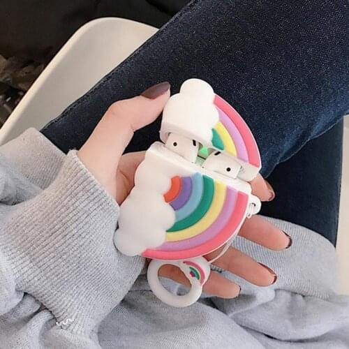 Rainbow Earphone Sleeve For Apples Bluetooth Headset 1/2 Generation Silicone Earphone Sleeve Airpodspro Protective Sleeve