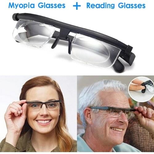 Focus Adjustable Eyeglasses -3 To +6 Diopters Myopia Glasses Reading Glasses Adjustable Focal Length Reading Glasses Drop Ship