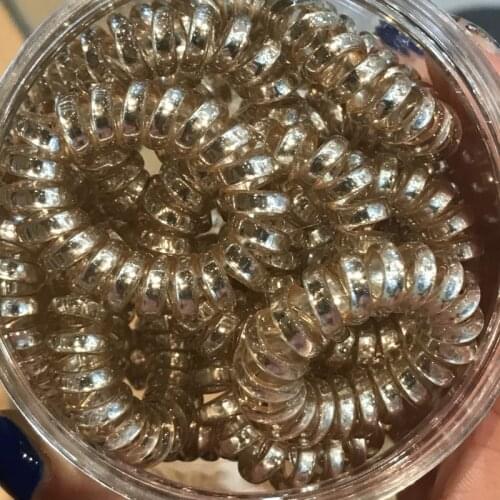 5PCS/Set Gold Silver Hair Accessories Telephone Wire Spiral Shape Elastic Hair Bands Girls Women Head Wear Rubber Ropes