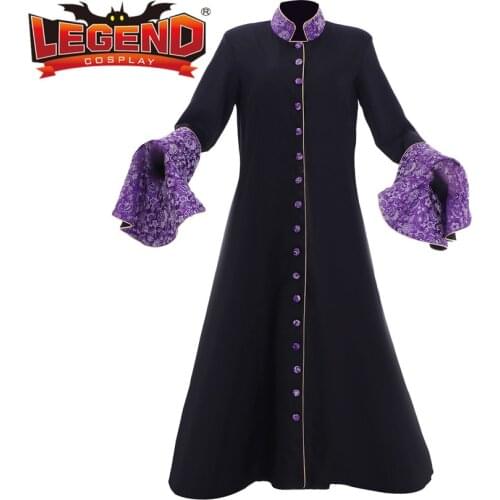 Roman women Priest Cassock Robe Gown Clergyman Vestments Medieval Ritual Robe Trumpt Sleeve Clergy Cassock Medieval Priest robe