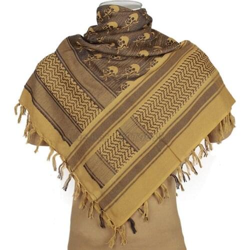 100% Cotton Multifunction Tactical Desert Skull Head Scarf Shemagh Arabic Keffiyeh Bandana Military Scarves
