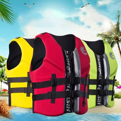 Hisea High quality professional neoprene adult life jackets thick water floating surfing snorkeling Boating Kayak Life vest