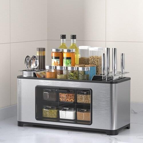 304 Stainless Steel Storage Rack for Household Kitchen Countertop Organizer Seasoning Knife Holder