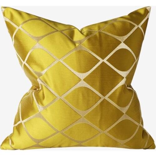 Light Luxury Cushion Cover High Precision Golden Pillow Cover Jacquard Pillowcase Living Room Bedroom Bed Sofa Chair Home Decor
