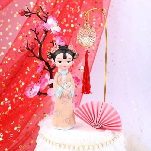 Baking Supplies Cake Decorations Chinese Style Wrought Iron Tassel lantern Toppers Girl Birthday Party Happy New Year Dress Up