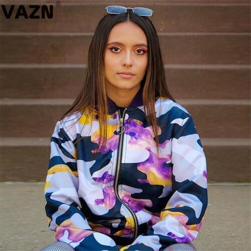 VAZN 2020 Autumn Upsurge Camouflage High Quality Young Daily Casual Free Joker Nature Full Sleeve Women Regular Outwears
