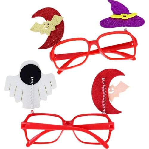 1pcs Halloween Child Role Play Props Bat Demon Glasses Props Flashing Witch Hat Halloween Party Decoration Adult Felt Glasses