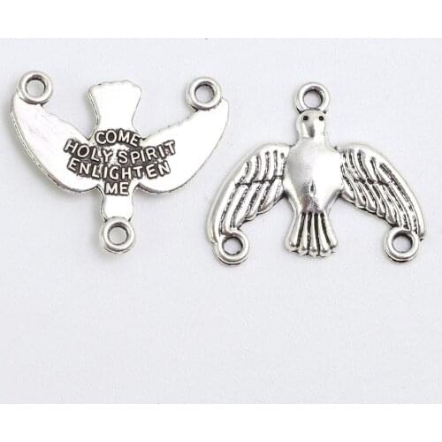 100pcs of Holy Spirit Flying Dove Rosary Connector Centerpieces