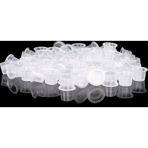 100 piece per lot 15MM Disposable large Pigment Container Plastic Holder Tattoo Accessories Supplies For Body Art Ink Cup