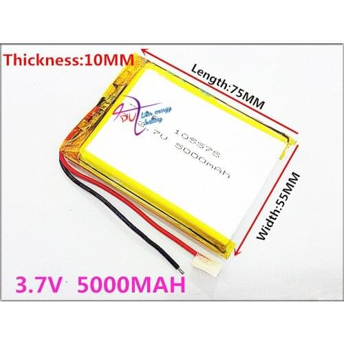 105575 3.7V 5000MAH Polymer Lithium LiPo Rechargeable Battery For GPS DVD PAD E-book tablet pc laptop power bank video game