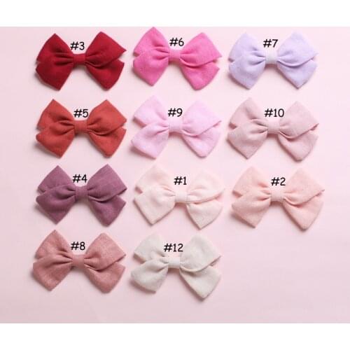 23 pcs/lot, Slub cotton Fabric Bow Hair Clips, Schoolgirl Sailor Bow Hairpins, Baby Girls Hair Accessories
