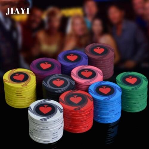 25pcs/set Casino Peach heart Texas Poker Blak Jack Ceramic Poker Chips Lighter Coins Sets Upscale Set Customizable
