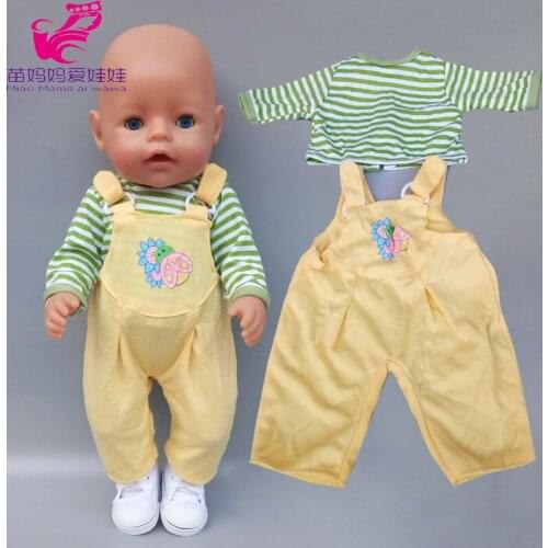 43cm new born Baby doll rompers Pink unicorn kitty outfit for 17 inch baby bona doll clothes suit for toy wear
