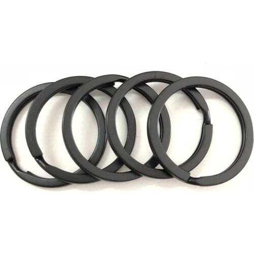 5/10pcs Strong Steel Solid Split Key Ring Black Metal Loop Flat Key Chain Holder 25-32MM Women Men DIY Keyfob Accessories