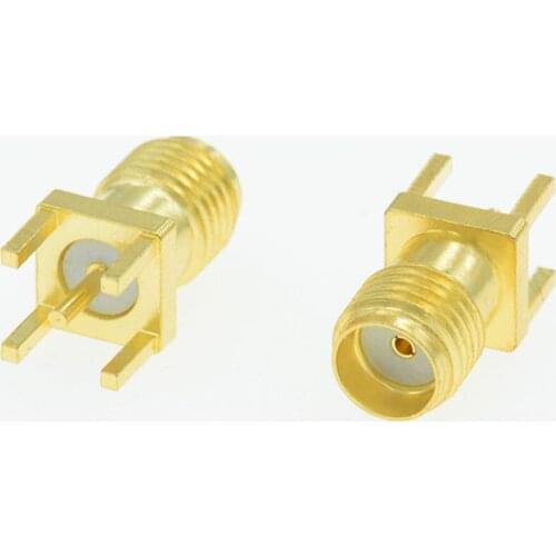 5pcs SMA Female Jack Panel Mount PCB Solder Connector Straight Goldplated
