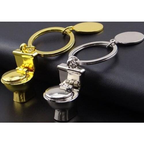 FREE SHIPPING BY DHL 200pcs/lot 2015 New Zinc Alloy Mini Toilet Keychains Novelty Keyrings for Bath Gifts