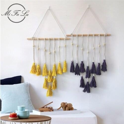 Handmade Bohemian Macrame Wall Hanging Tapestry Boho Home Decor Woven Wall Art Cotton Tapisserie Home Decoration Accessories