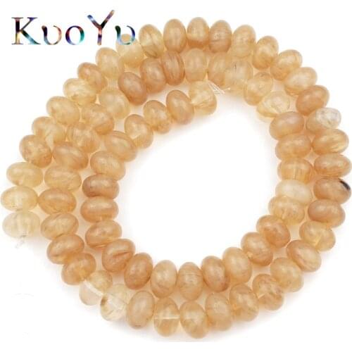 Yellow Citrines Quartzs Beads Beads Round Rondelle Loose Spacer Bead For Jewelry Making 4/6/8mm DIY Ear Bracelet Accessories