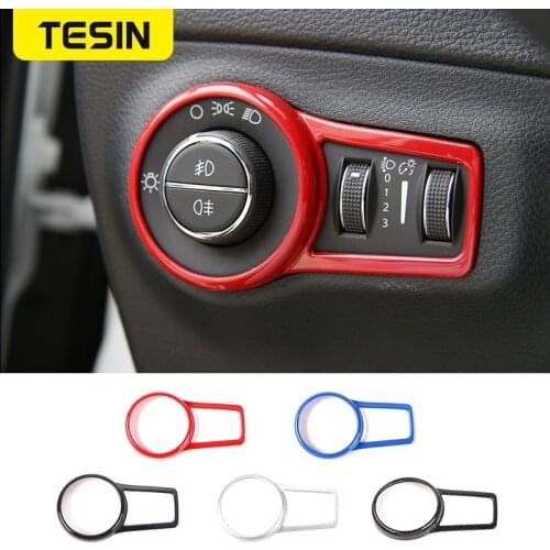 Car Interior Headlight Lamp Switch Button Decoration Cover Trim Stickers for Jeep Compass 2017 Up Car Accessories Styling