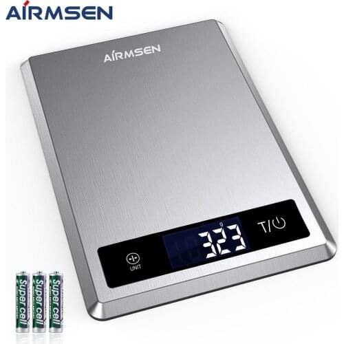 Airmsen 5kg Kitchen Scale Household Electronic Digital Food Scale Cooking Baking Scale Kitchen Measuring Tool Stainless Steel