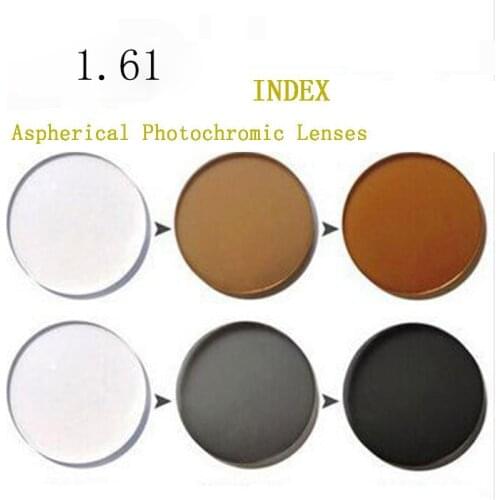 1.61 index grey/brown High quality photochromic prescription colored Lenses eyes oculos de grau opticos myopia