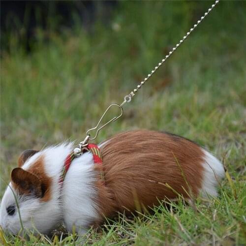 Cute Adjustable Pet Rat Mouse Hamster Harness Rope Pet Hamster Leashes Lead Collar For Rat Mouse Pet Outdoor Accessories