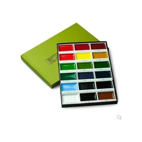 Japan ZIG Kuretake Solid Watercolor Paint Set Watercolors Field Sketch Set for Painting Supplies 12/ 18 Colors