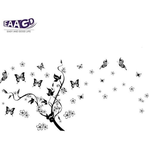Butterfly Branch Wall Stickers Bedroom Living Kids Rooms Decor DIY Sticker Decor Decorative Removable Wallpaper