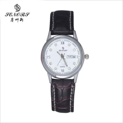 Cheaper Women Quartz Watches Week Date Clock Causual Leather Band Quartz Men Wristwatch SENORS Relogio Masculino