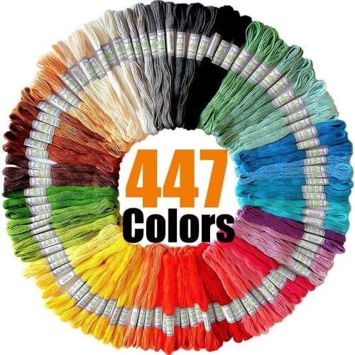 Embroidery Thread 447 Colors Embroidery Floss Cross Stitch Kit Premium Rainbow Embroidery DIY Threads Crafts Cotton Accessory
