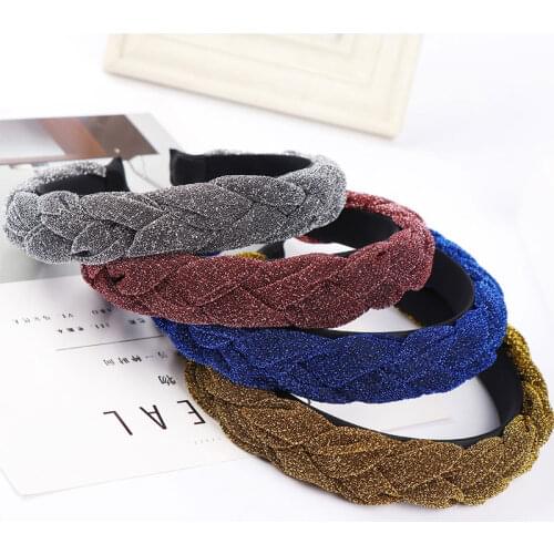 Fashion Velvet Braid Headband for Women Ponytail Hairband Women Hair Accessories Simple Elegant Black Bezel Hair Hoop