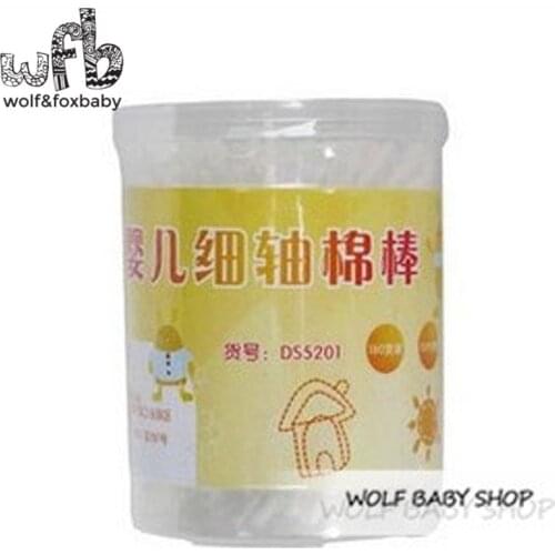 Wholesales 900pcs/lot baby cotton double-end swab thin stick baby cotton swab 180pcs/can baby cotton swab child with can 2014