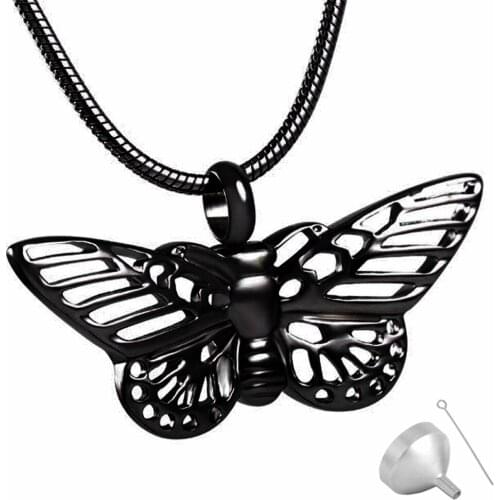 Butterfly Urn Necklace for Ashes Stainless Steel Cremation Jewelry Pet Urn Pendant Necklace